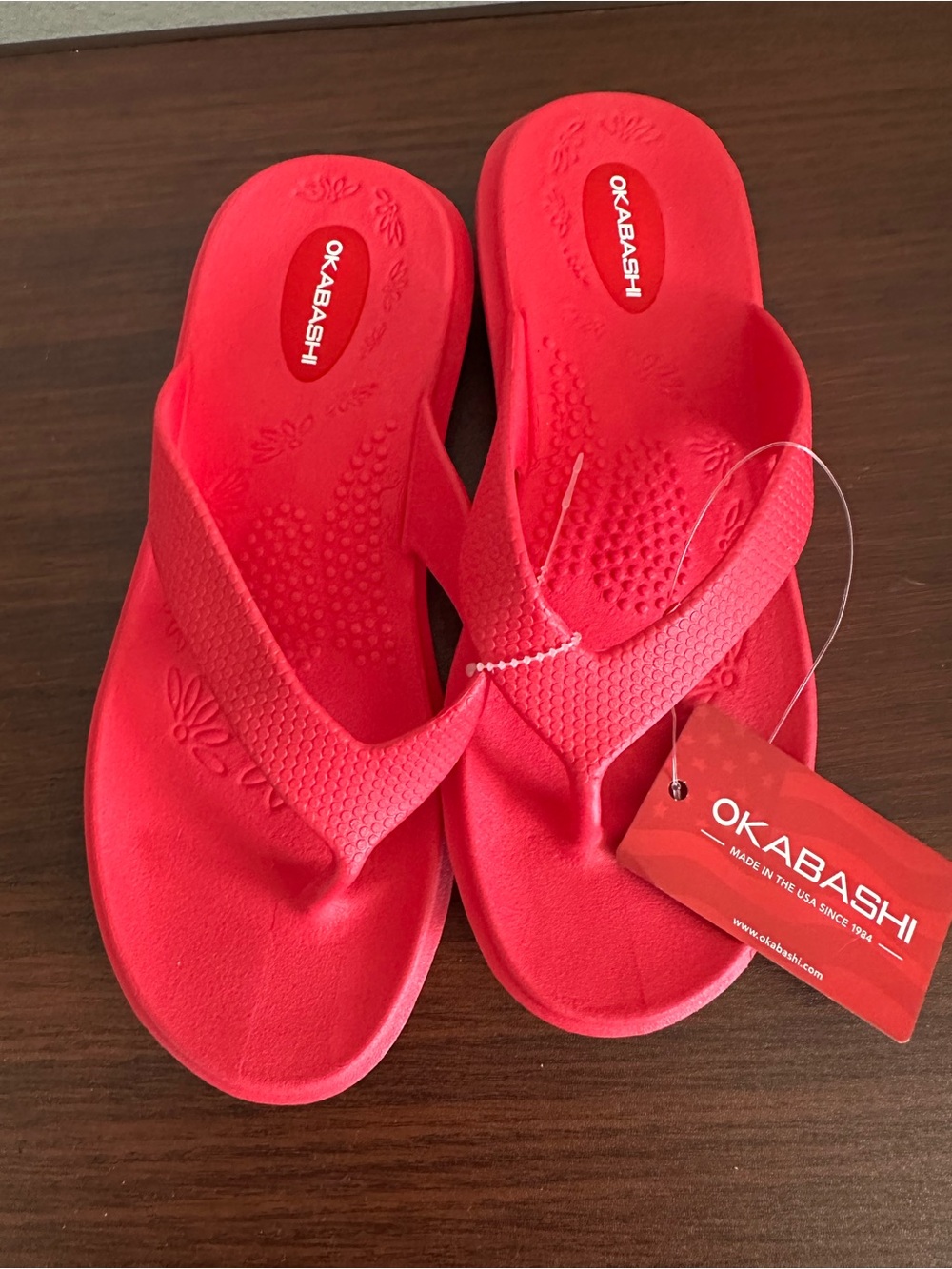Okabashi Red Women's Foam Flip Flop Sandals